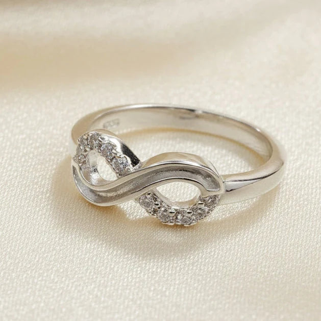 Infinity CZ Sterling Silver Memorial Ring