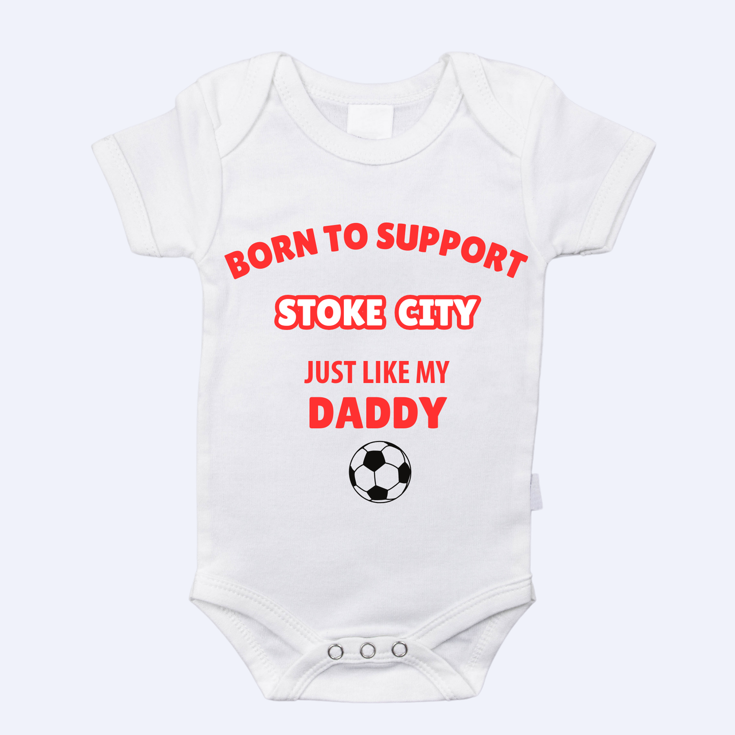 Born to support Football white baby vest