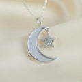 Moon & Star Sterling Silver Memorial Pendant
