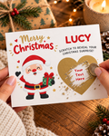Personalised Christmas Scratch-Off Surprise Card – Cute Santa Design