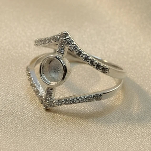 Dainty CZ Sterling Silver Memorial Ring
