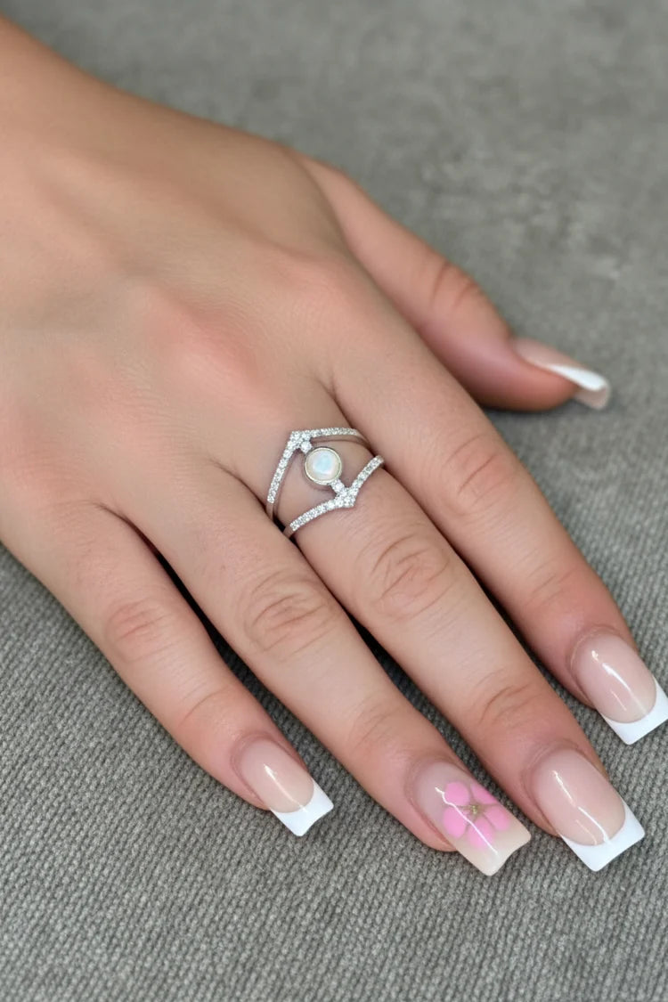 Dainty CZ Sterling Silver Memorial Ring
