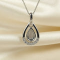 Dainty Teardrop CZ Sterling Silver Memorial Pendant