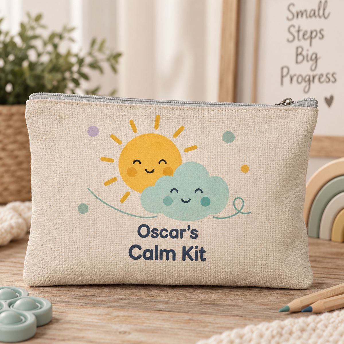 Personalised My Calm Kit Bag - Sun & Cloud