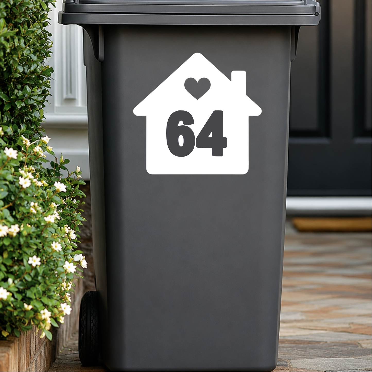 Cute Heart Home - Wheelie Bin Sticker
