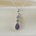Teardrop CZ Sterling Silver Memorial Pendant