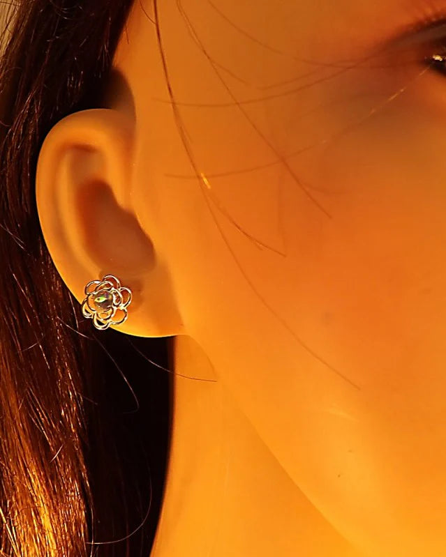 Silver Flower Style Studs - 0922S