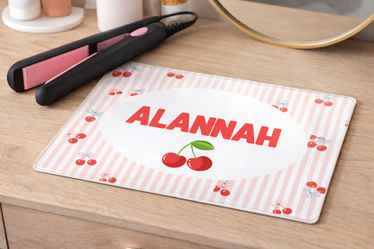 Cherry Personalised Heat Resistant Styling Mat