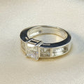 Three Stone CZ Sterling Silver Memorial Ring