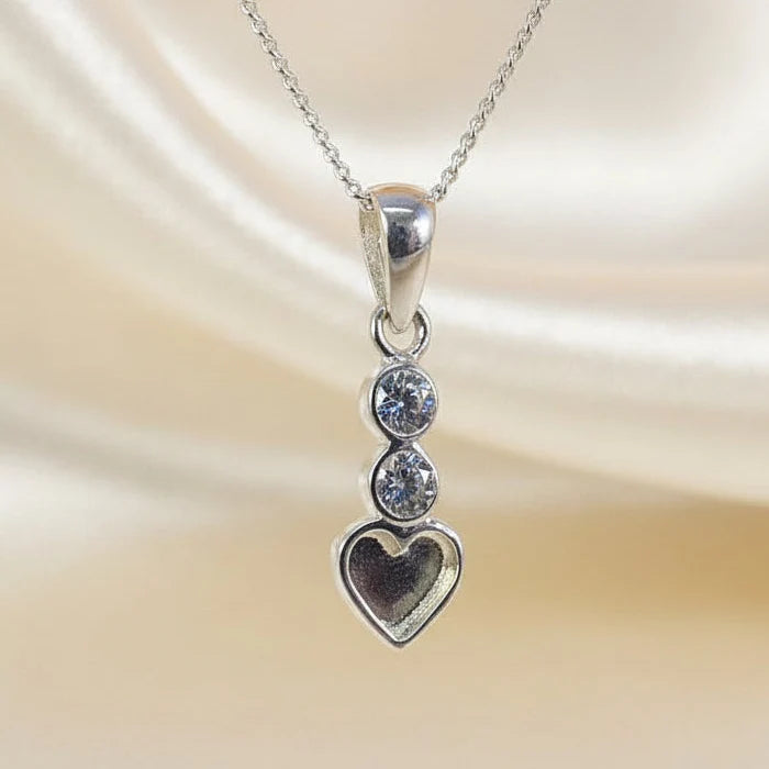 Dainty Heart Sterling Silver Memorial Pendant
