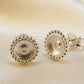 Silver Stud With Bead Edge - 0526S