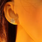 Silver Studs Flower Earrings - 0610S