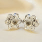 Silver Studs Flower Earrings - 0610S