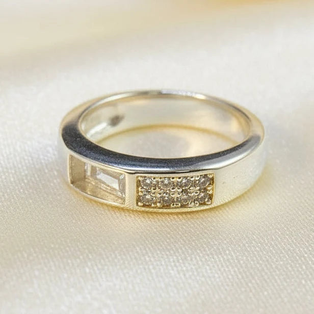 CZ Channel Sterling Silver Memorial Ring