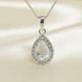 CZ Teardrop Sterling Silver Memorial Pendant