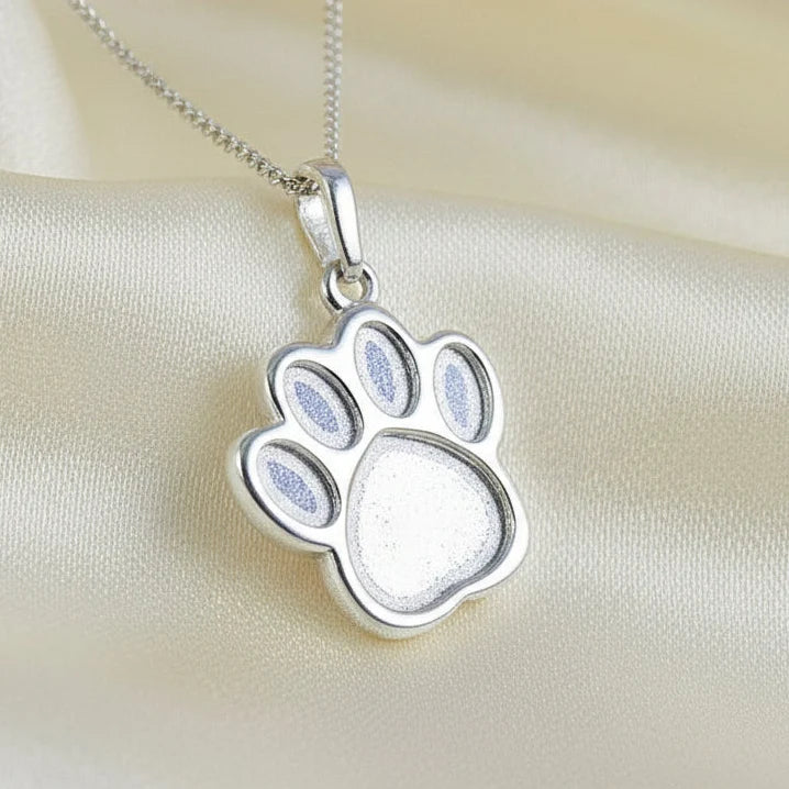 Dog Paw Sterling Silver Memorial Pendant