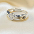 Solitaire CZ Sterling Silver Memorial Ring