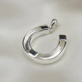 Horseshoe Sterling Silver Horse Hair Memorial Pendant