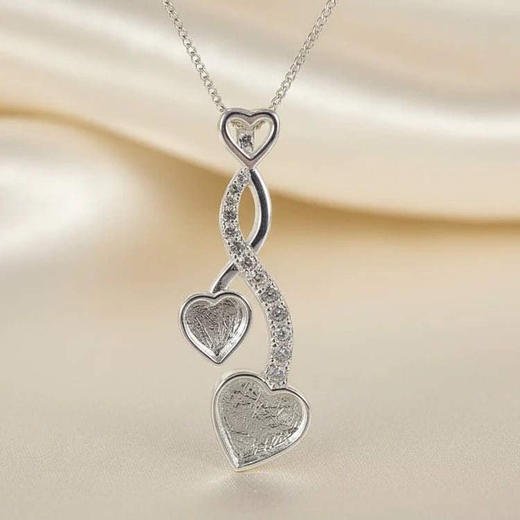 Entwined Hearts Sterling Silver Memorial Pendant