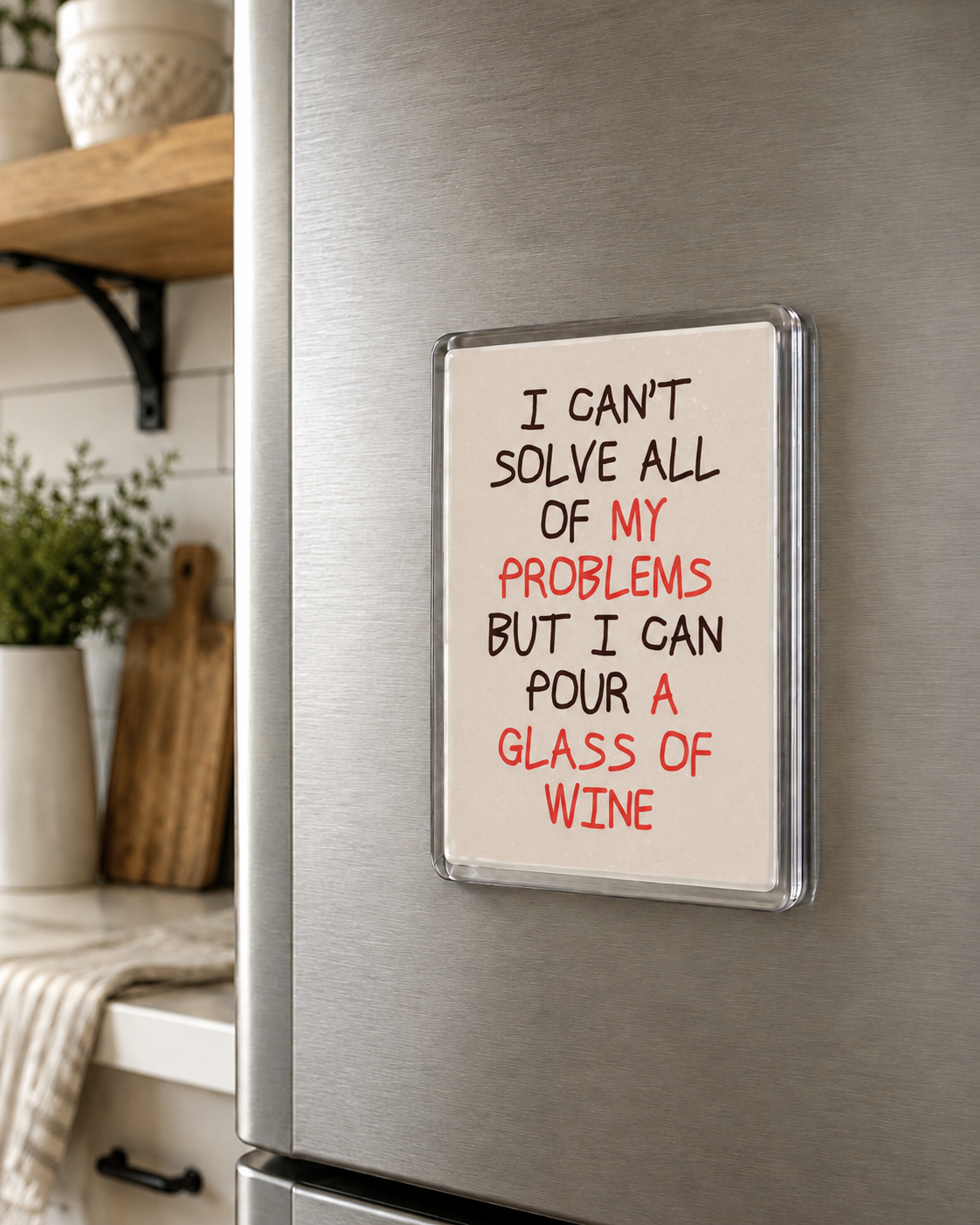 Funny Wine Quote - Acrylic Fridge Magnet