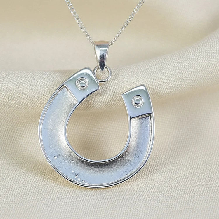 Horseshoe Sterling Silver Memorial Pendant