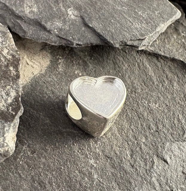Silver Heart Charm Setting For Bangle - 2002S