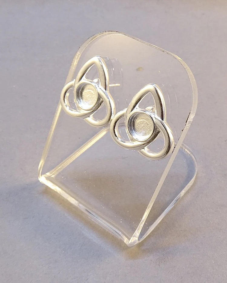 Solid Silver Celtic Style Stud Earrings - 2005S