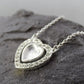 Solid Silver Double Heart Necklace With CZ - 2006S