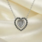 Solid Silver Double Heart Necklace With CZ - 2006S