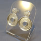 Solid Silver Fancy Circle Stud Earrings With cz - 2008S
