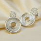 Solid Silver Fancy Circle Stud Earrings With cz - 2008S