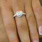 Solid Silver CZ ring setting with heart shaped setting  - 2013N