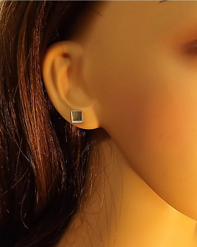 Square Silver Earring - 0028S