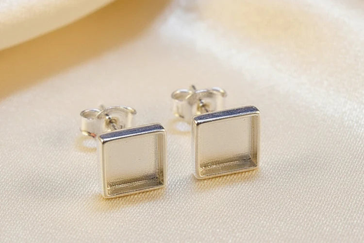Square Silver Earring - 0028S