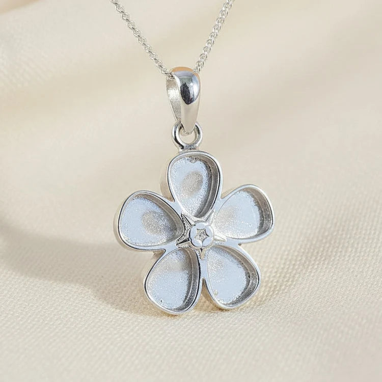 Forget-Me-Not Sterling Silver Memorial Pendant