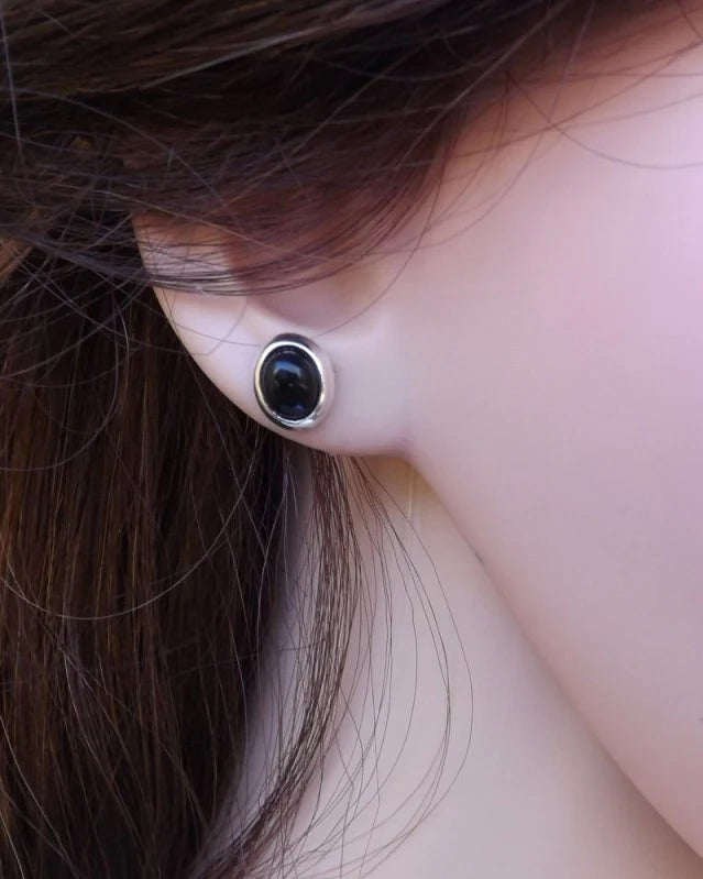 Silver 8x6 Cushion Edge Ear Studs - 0447S