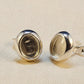 Silver 8x6 Cushion Edge Ear Studs - 0447S