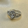 Pear CZ Sterling Silver Memorial Ring