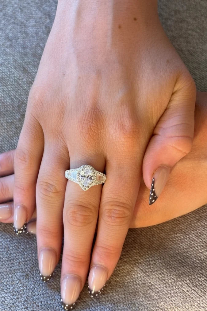 Pear CZ Sterling Silver Memorial Ring