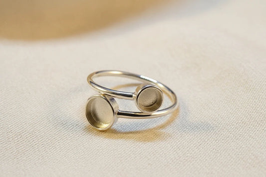 Two Stone Adjustable Ring 6mm & 4mm- 1090S