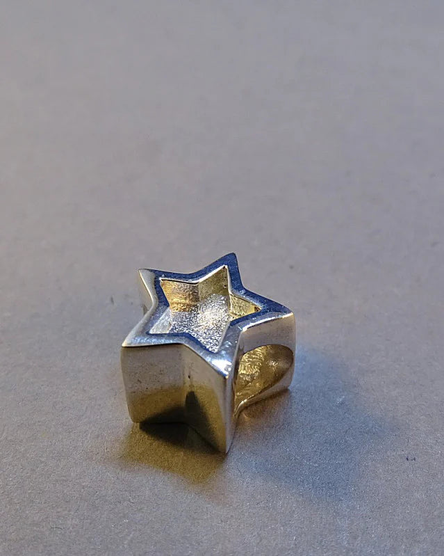 Silver Star Bangle Charm for bracelet - 0873S
