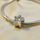 Silver Star Bangle Charm for bracelet - 0873S