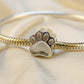 Solid Silver Dog Paw Charm memorial Bangle Bead - 1063S