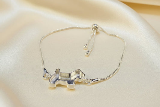 Solid Silver Dog Bracelet - 1072S