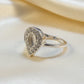 Solid Silver Tear Drop Ring  - 1018J