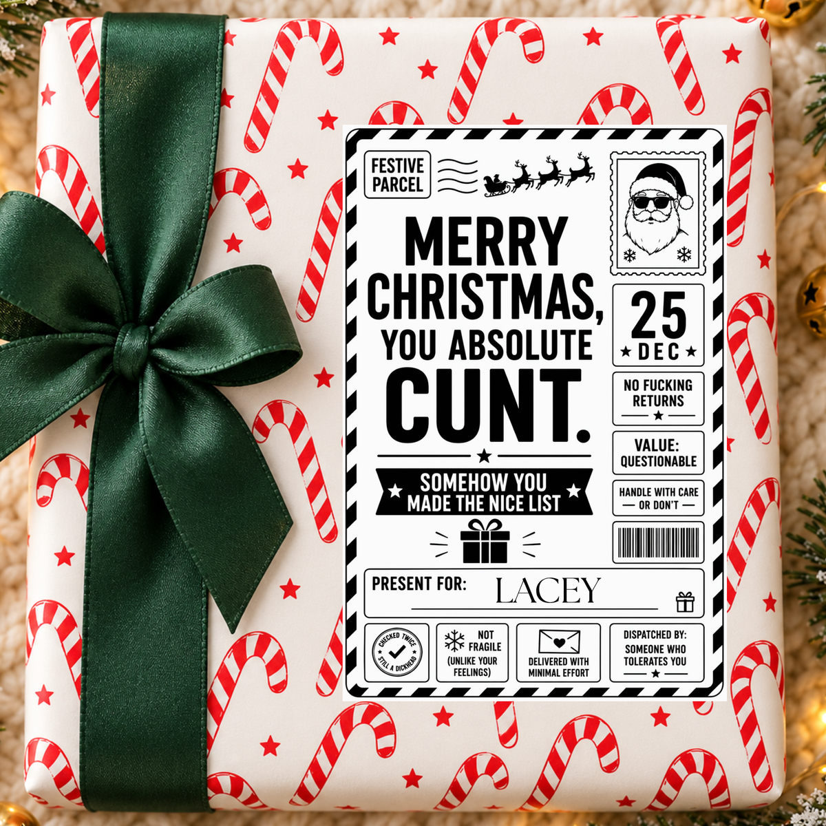 Personalised Rude, Sweary Christmas Gift Labels