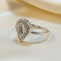 Teardrop CZ Sterling Silver Memorial Ring