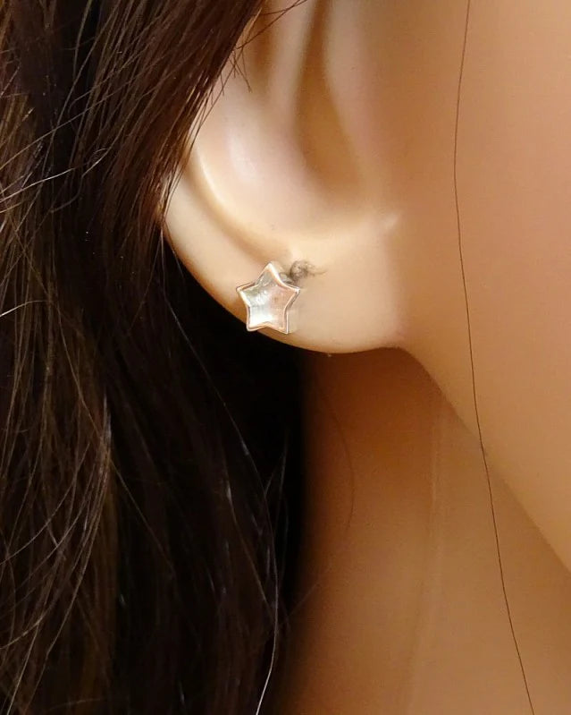 Small silver Star Studs - 0276S