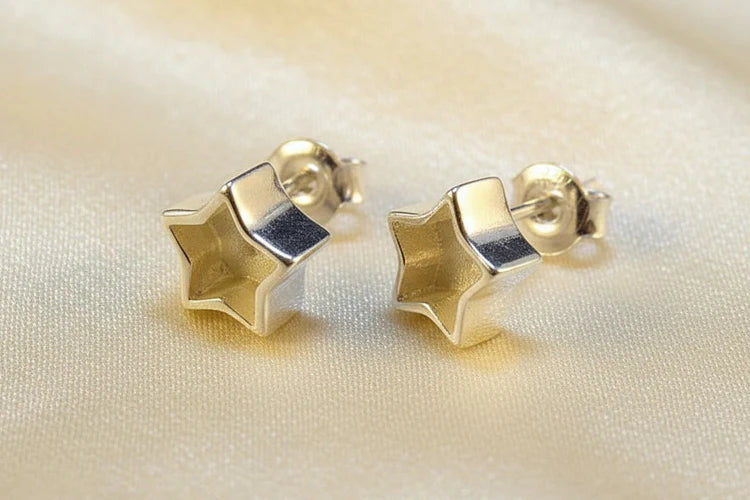Small silver Star Studs - 0276S