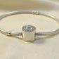 Silver Bracelet Charm with CZ Surround - 1047S